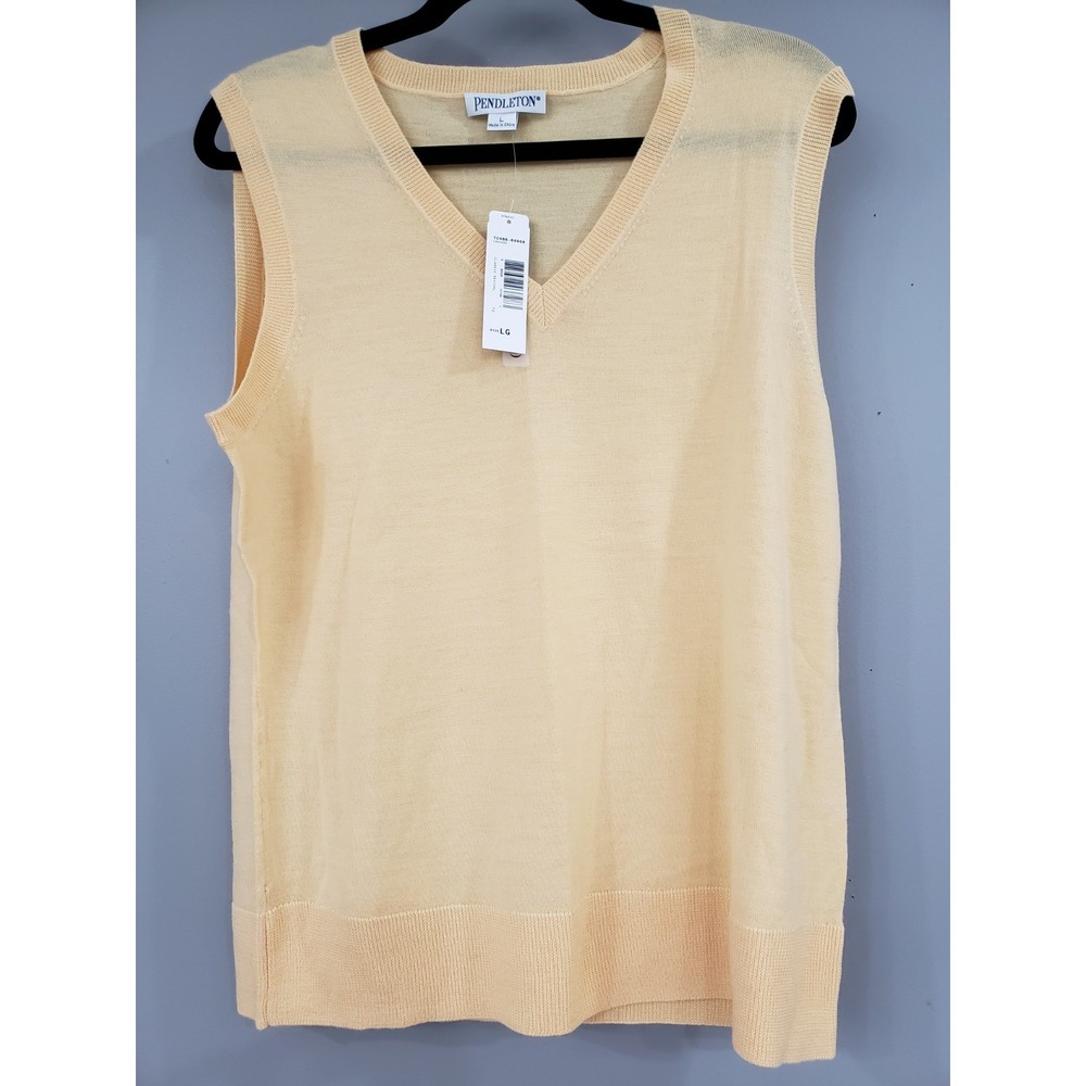 NEW PENDLETON Womens Merino Wool Sweater Knit Top Sleeveless Tank Top Minimalist